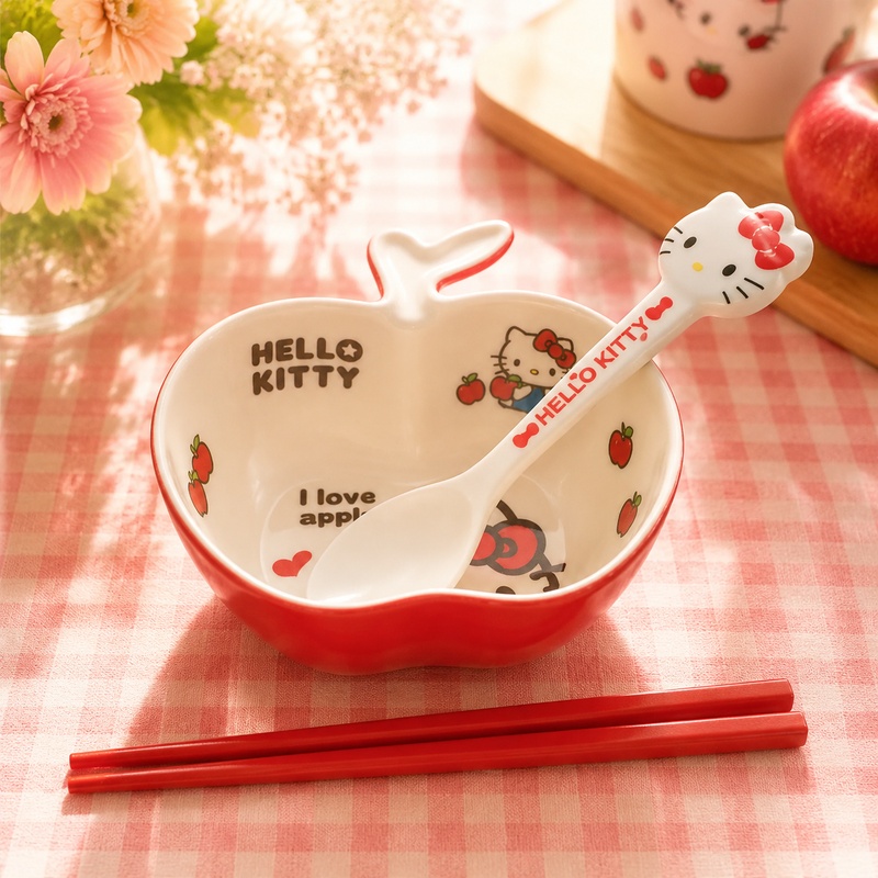 Dim Sum Basket - Hello Kitty melamine tableware set, cute