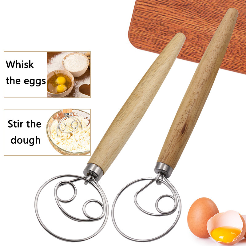 Danish Pancake Pan - Kitchen Bread Cutter, Danish Dough Whisk